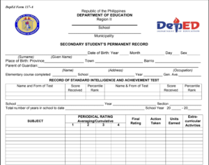 Form 137 (Sample and Meaning) - Filesph